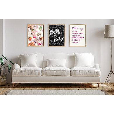 Sylvie Black White Bow Framed Canvas by Honey Island Studio