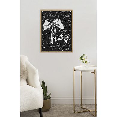 Sylvie Black White Bow Framed Canvas by Honey Island Studio
