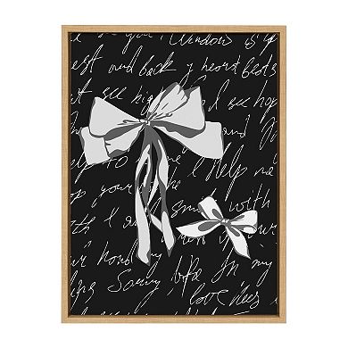 Sylvie Black White Bow Framed Canvas by Honey Island Studio