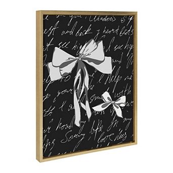 Sylvie Black White Bow Framed Canvas by Honey Island Studio