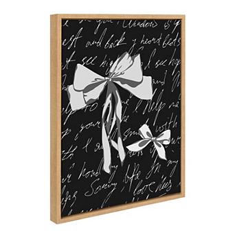 Sylvie Black White Bow Framed Canvas by Honey Island Studio