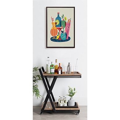 Sylvie Mid Century Modern Cocktails Framed Canvas by Rachel Lee of My Dream Wall