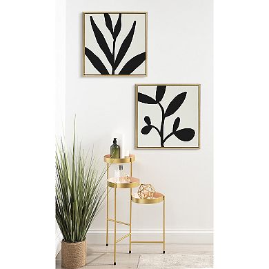 Sylvie Modern Botanical Neutral Abstract 2 Framed Canvas by The Creative Bunch Studio