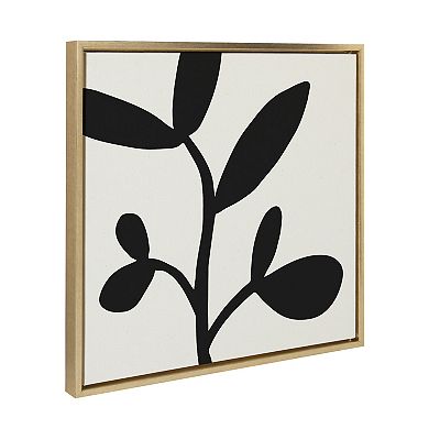 Sylvie Modern Botanical Neutral Abstract 2 Framed Canvas by The Creative Bunch Studio