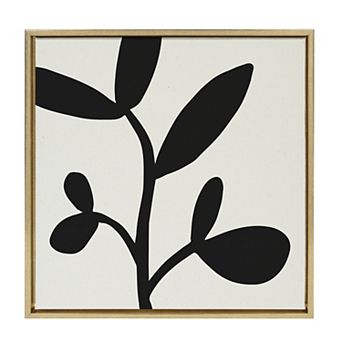 Sylvie Modern Botanical Neutral Abstract 2 Framed Canvas by The Creative Bunch Studio