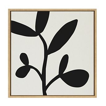 Sylvie Modern Botanical Neutral Abstract 2 Framed Canvas by The Creative Bunch Studio