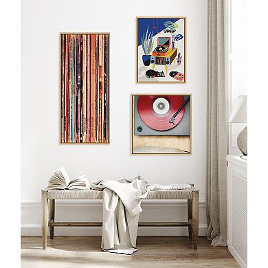 Sylvie Vinyl Vibes Color Framed Canvas by Emiko and Mark Franzen of F2Images