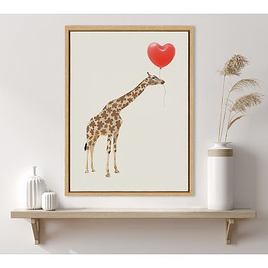 Sylvie Giraffe in Love Framed Canvas by July Art Prints