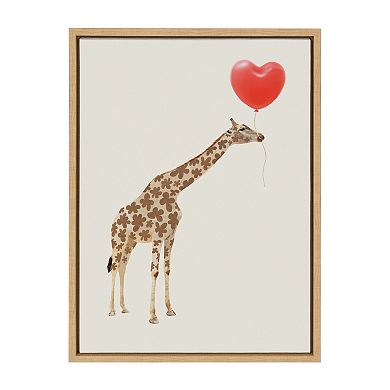 Sylvie Giraffe in Love Framed Canvas by July Art Prints