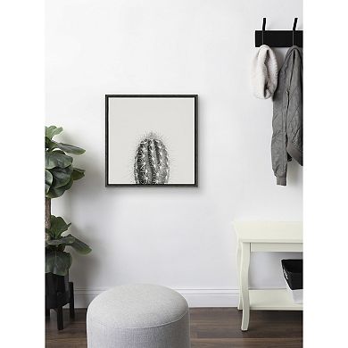 Sylvie Haze Cactus Succulent Tall Framed Canvas by The Creative Bunch Studio