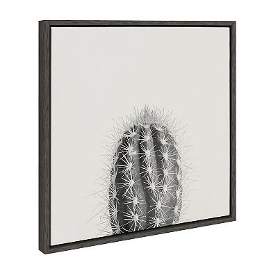 Sylvie Haze Cactus Succulent Tall Framed Canvas by The Creative Bunch Studio