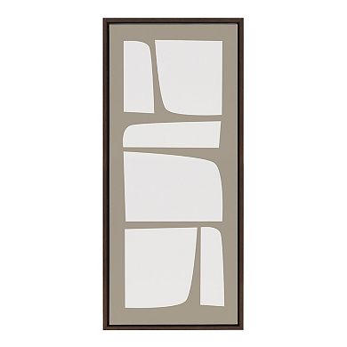Sylvie Neutral Abstract Shapes Panel Framed Canvas by The Creative Bunch Studio