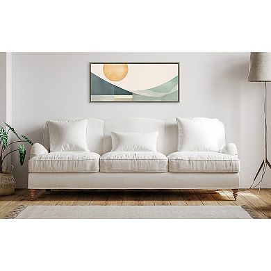 Sylvie Abstract Geometric Coastal Landscape Framed Canvas by The Creative Bunch Studio