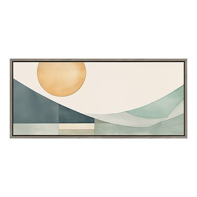 Sylvie Abstract Geometric Coastal Landscape Framed Canvas by The Creative Bunch Studio