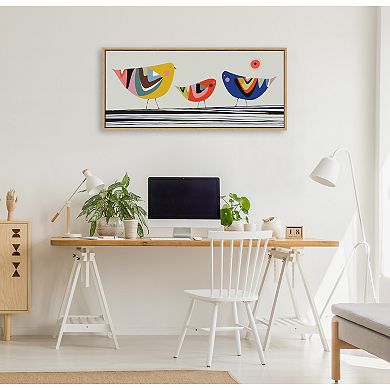 Sylvie Family Tree 3 Birds Framed Canvas by Rachel Lee of My Dream Wall