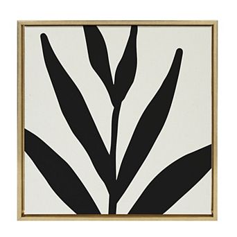 Sylvie Modern Botanical Neutral Abstract 1 Framed Canvas by The Creative Bunch Studio