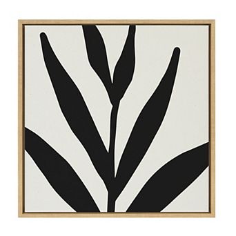 Sylvie Modern Botanical Neutral Abstract 1 Framed Canvas by The Creative Bunch Studio