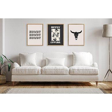 Sylvie Howdy Western Framed Canvas by Honey Island Studio