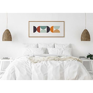 Sylvie Circles and Curves Retro Color Framed Canvas by The Creative Bunch Studio