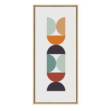 Sylvie Circles and Curves Retro Color Framed Canvas by The Creative Bunch Studio