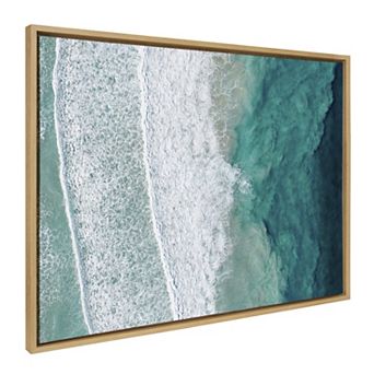 Sylvie Ocean Waves by the Bay Framed Canvas by The Creative Bunch Studio