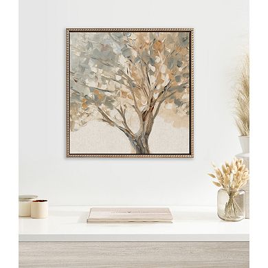 Sylvie Beaded Mediterranean Tree Framed Canvas by The Creative Bunch Studio