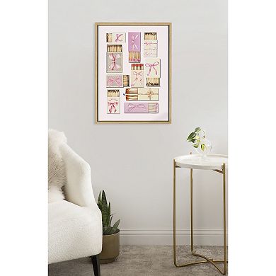 Sylvie Retro Matchboxes Bows Framed Canvas by Honey Island Studio