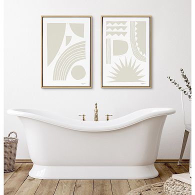 Sylvie Burst Neutral Framed Canvas by Statement Goods