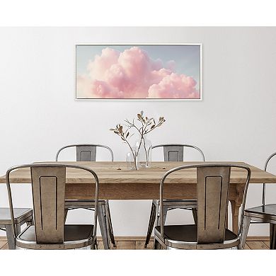 Sylvie Beaded Pink Cotton Candy Clouds Framed Canvas by The Creative Bunch Studio