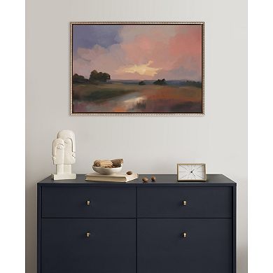 Sylvie Beaded Foothills in the Evening Framed Canvas by Mary Sparrow