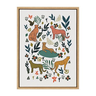 Sylvie Cheetah Coalition White Framed Canvas by Oris Eddu