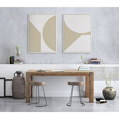 Sylvie Minimal Max Mod I Soft Neutral Framed Canvas by The Creative Bunch Studio