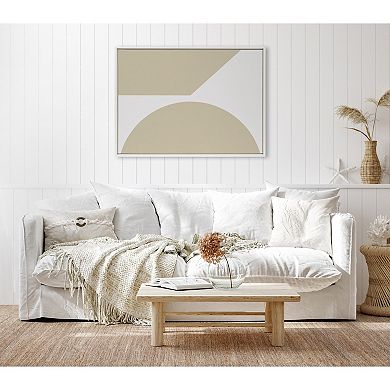 Sylvie Minimal Max Mod I Soft Neutral Framed Canvas by The Creative Bunch Studio