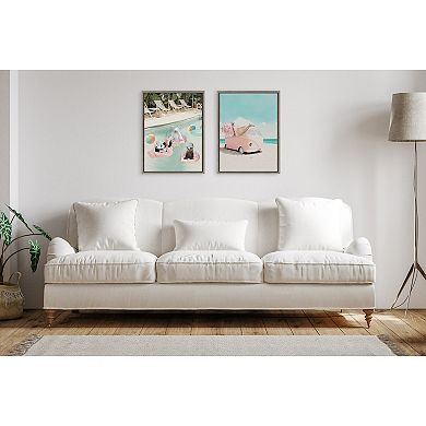 Sylvie Pool Party Framed Canvas by July Art Prints