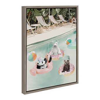 Sylvie Pool Party Framed Canvas by July Art Prints