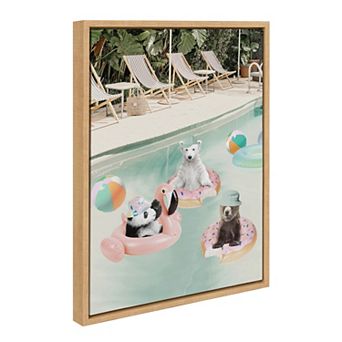 Sylvie Pool Party Framed Canvas by July Art Prints