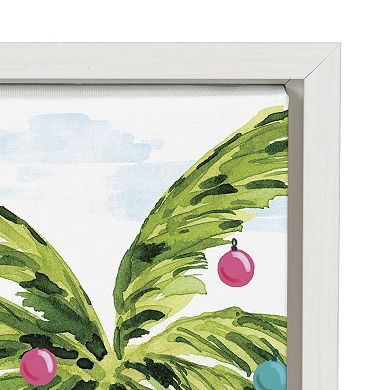 Sylvie Holiday Flamingo Framed Canvas by Sara Berrenson