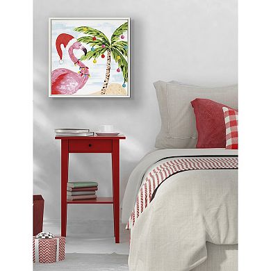 Sylvie Holiday Flamingo Framed Canvas by Sara Berrenson