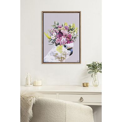 Sylvie Beaded Pretty Bird Framed Canvas by Inkheart Designs