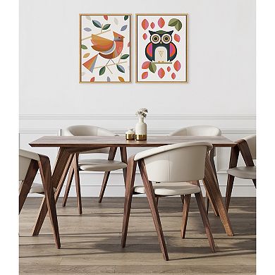 Sylvie Cardinal with Fall Leaves Framed Canvas by Carey Copeland