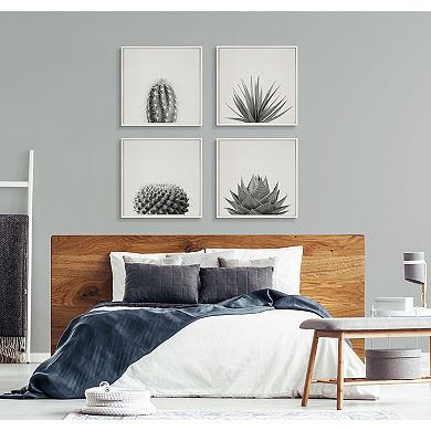 Sylvie Haze Aloe Succulent Framed Canvas by The Creative Bunch Studio