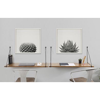 Sylvie Haze Aloe Succulent Framed Canvas by The Creative Bunch Studio
