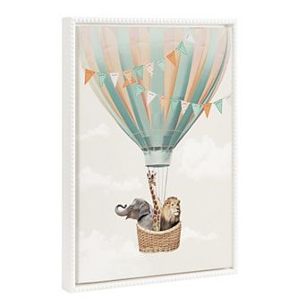 Sylvie Hot Air Balloon Travel Framed Canvas by July Art Prints