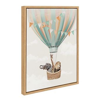 Sylvie Hot Air Balloon Travel Framed Canvas by July Art Prints