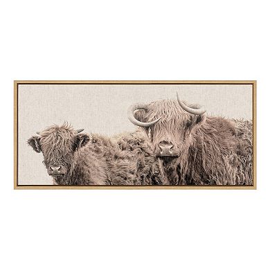 Sylvie Two Highland Cow Best Friends Framed Canvas by The Creative Bunch Studio