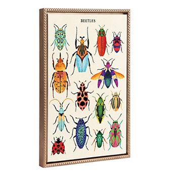 Sylvie Beaded Beetles Framed Canvas by Tània García