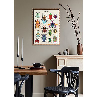 Sylvie Beaded Beetles Framed Canvas by Tània García