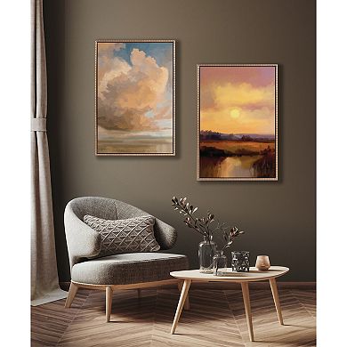 Sylvie Beaded Shades of Day Framed Canvas by Mary Sparrow