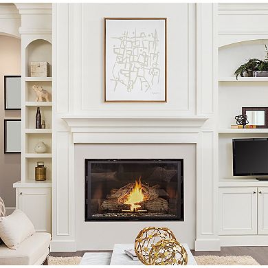 Sylvie Organic Lines Neutral Framed Canvas by Statement Goods