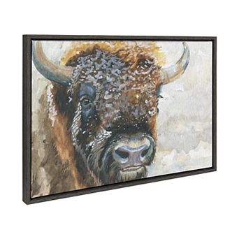 Sylvie Bison Framed Canvas by Jennifer Redstreake Geary of Redstreake Fine Art